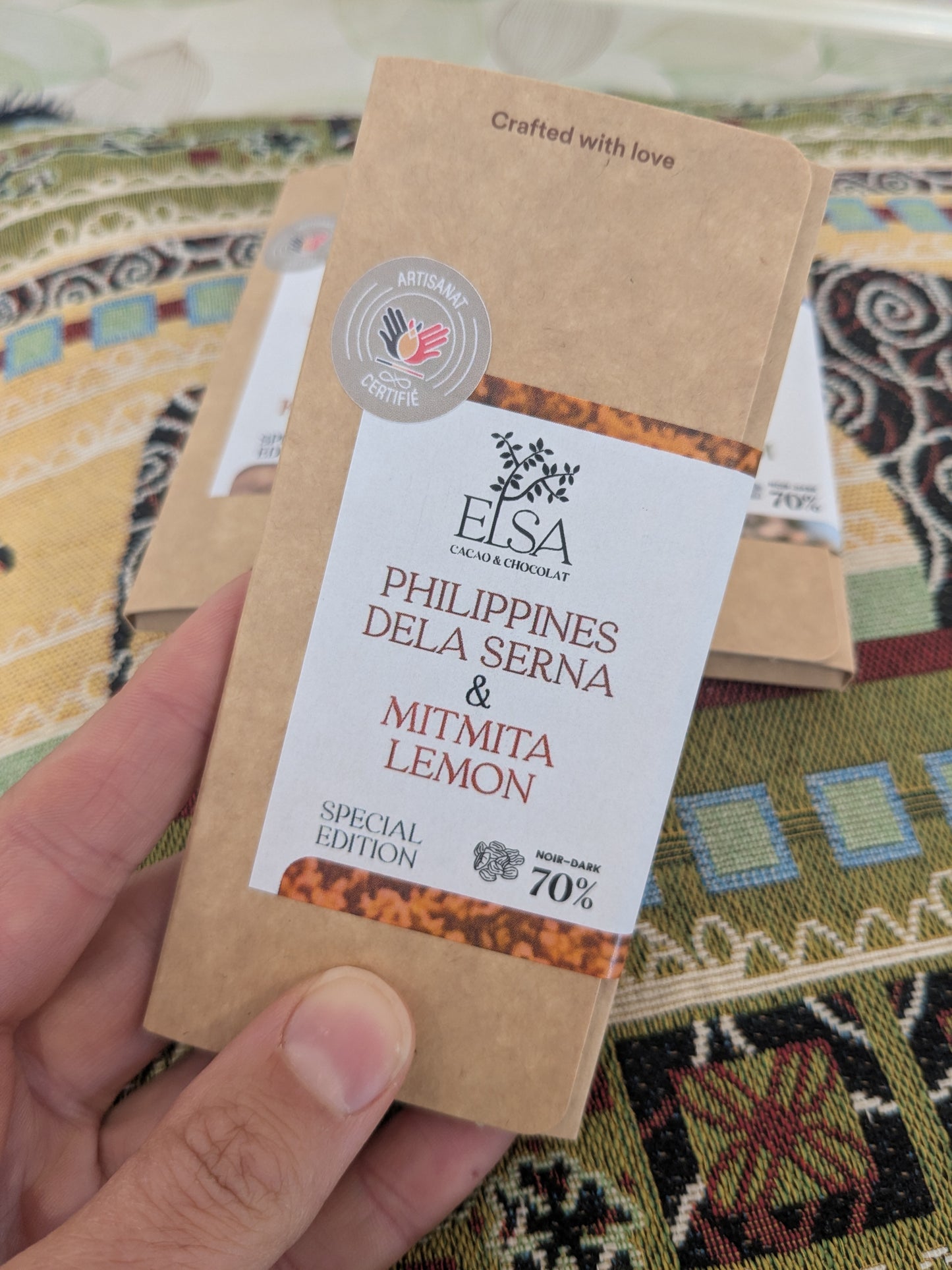 Tablette inclusion mitmita éthiopien de Addis stories et citron - Origine Philippines Delaserna, 70% - EDITION SPECIALE