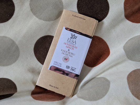 Tablette inclusion thé Roku Hojicha de Kage - Origine Honduras Apach, 70% - EDITION SPECIALE
