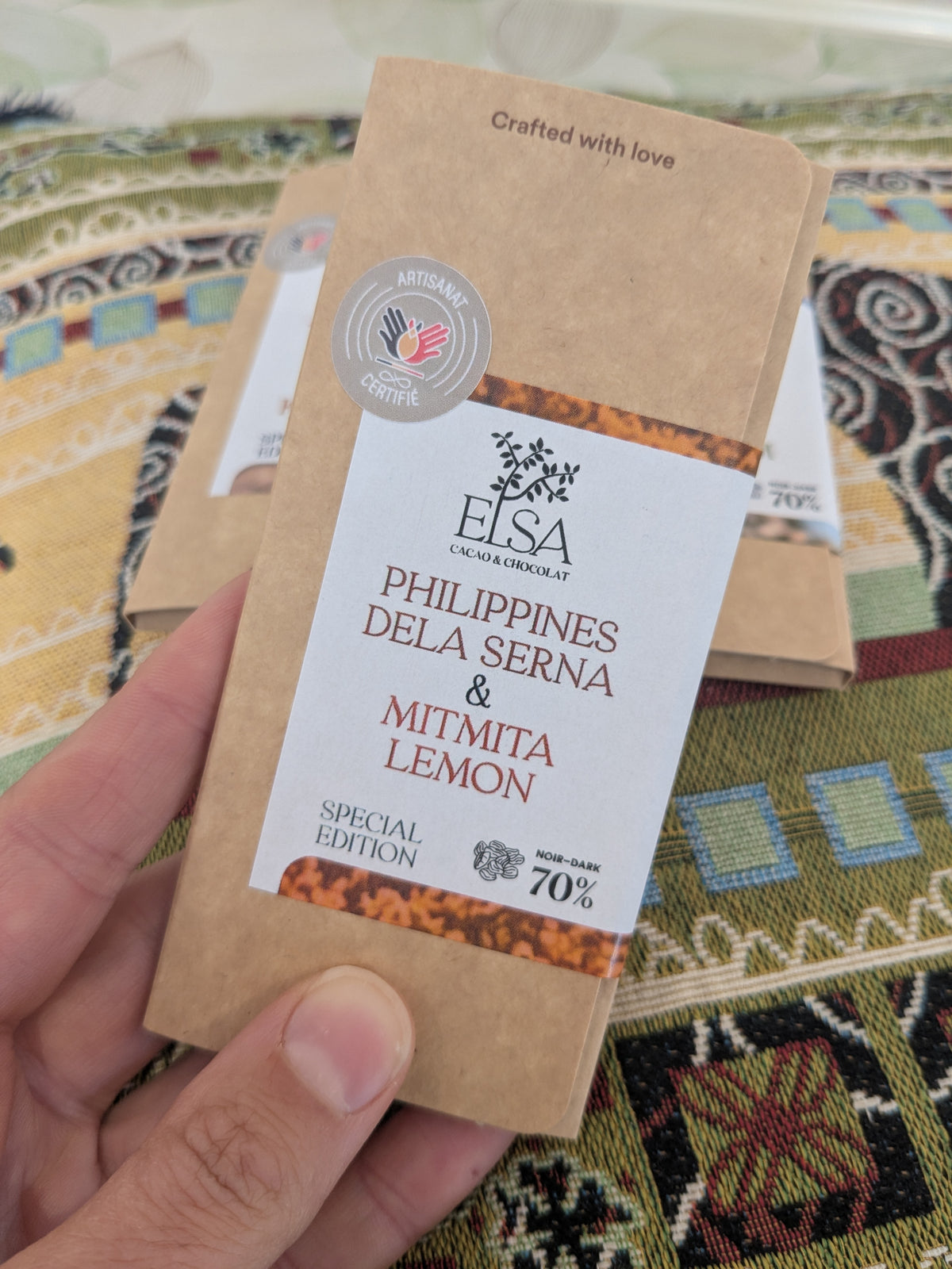 Tablette inclusion mitmita éthiopien de Addis stories et citron - Origine Philippines Delaserna, 70% - EDITION SPECIALE